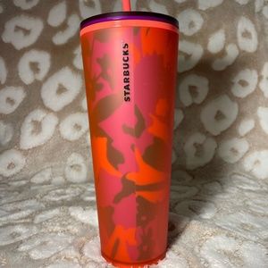 2022 Starbucks Red Floral Soft Touch Cold Cup